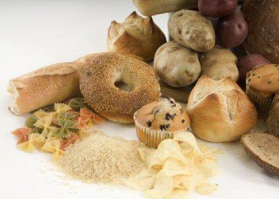 Complex Carbs Complex - starches * Keeps blood sugars level Fiber-Keeps stomach full, good for the colon * Examples: Fruits, vegetables, whole grain breads,