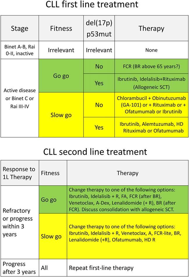 HALLEK experience, a good clinical judgment, and an appropriate use of diagnostic tools. The following parameters should be considered before recommending a treatment for CLL 45 : 959 1.