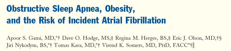 Incidence of AF based on presence or absence of OSA in patients <65 years old Incidence of AF