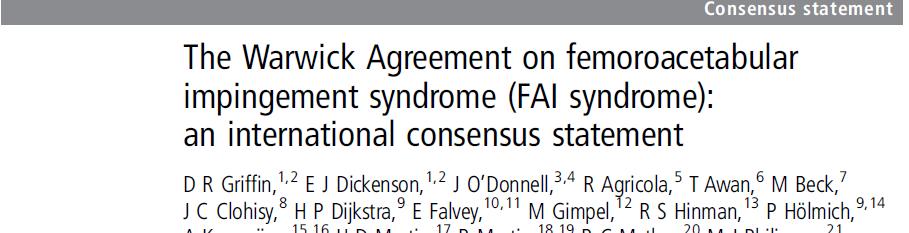 For a patient to be diagnosed with FAI Syndrome, must have 1.