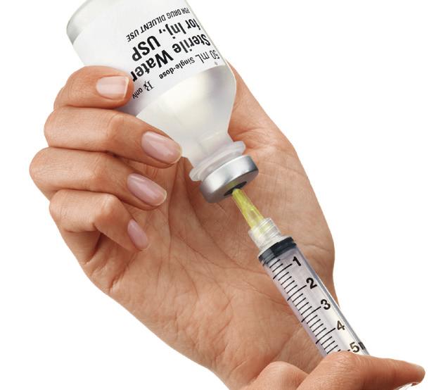 Confirm that the needle is tightly attached to the syringe