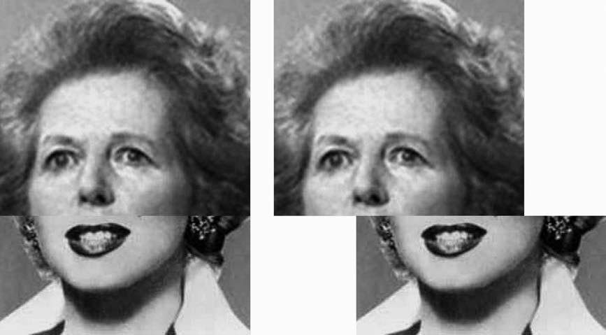 323 Fig. 2. Aligned and misaligned halves of different identities (Margaret Thatcher and Marilyn Monroe).