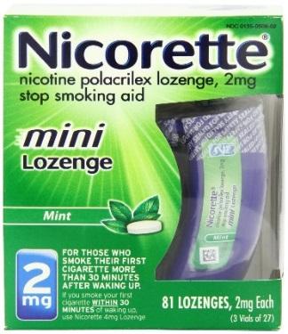 Pharmacotherapy Nicotine Lozenge Dosage Forms (available in multiple flavors) Mini Lozenge and original Lozenge 2mg and 4mg strengths Recommended Dosing Time to 1 st cigarette >30 min.