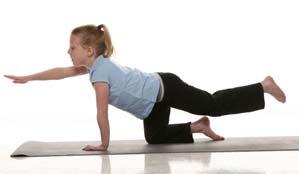 neck long Inhale, extend right arm and left leg out Exhale, back to all fours Inhale, extend left arm