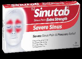 Study Pack: Sinutab Sinus Pain Extra Strength SINUTAB SINUS ALLERGY CONGESTION & PAIN Symptomatic relief of: Mild to moderate sinus and allergy pain Fever Nasal and sinus congestion Hay fever, flu