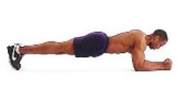 Side Plank Lie on side on mat. Place forearm on mat with elbow under shoulder perpendicular to body.