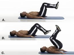 7. Reverse Crunch Lie on the floor and place hands on the floor or behind the head.