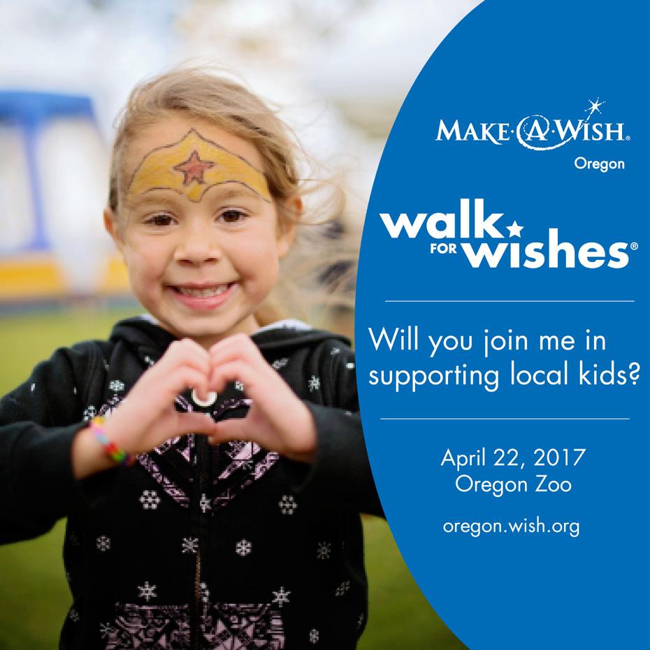 SOCIAL MEDIA TOOLKIT Raise awareness for your fundraising efforts by telling your friends and family on social media about Walk For Wishes.