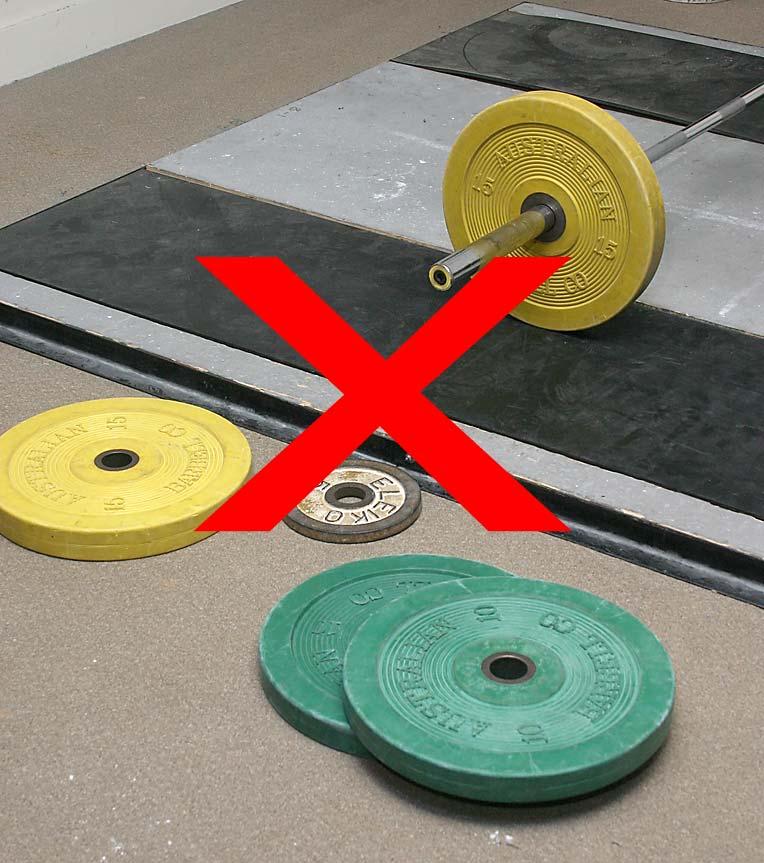 Put weights away after training Do not leave