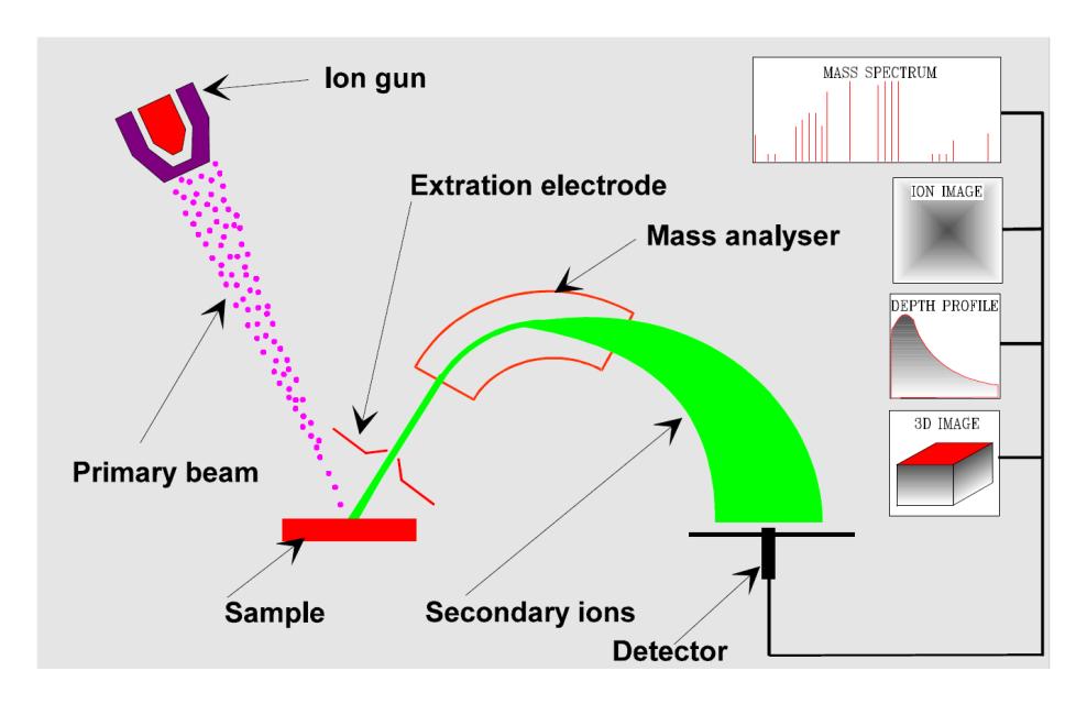 7.2 Secondary Ion Mass Spectrometry (SIMS) Secondary ion mass spectrometry (SIMS) is an extremely sensitive method for surface analyses.