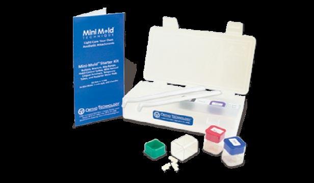 Mini Mold Starter Kit Kit includes: 24 Mini-Mold tips (3 of each style), 2 tip