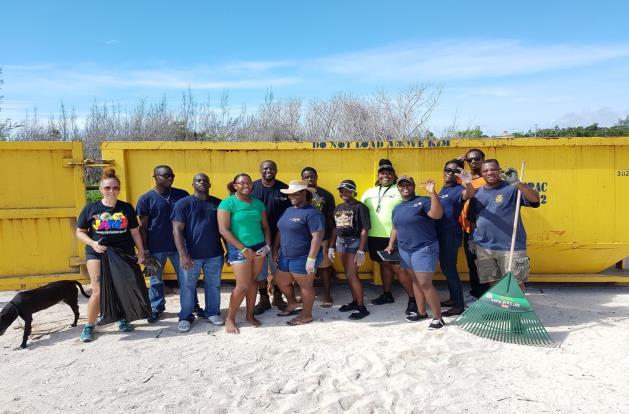 Disposal in a Community Beach Clean-up and Fellowship at Yamacraw Beach.