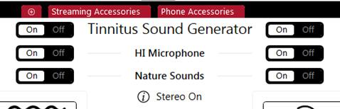The Tinnitus Sound Generator (TSG) is designed as a sound therapy tool for tinnitus management. The TSG features are the same in all technology levels, and can be activated in any program.