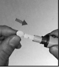 Unscrew the Lancing Device cap. 2. Place the lancet into the lancet holder. 3.