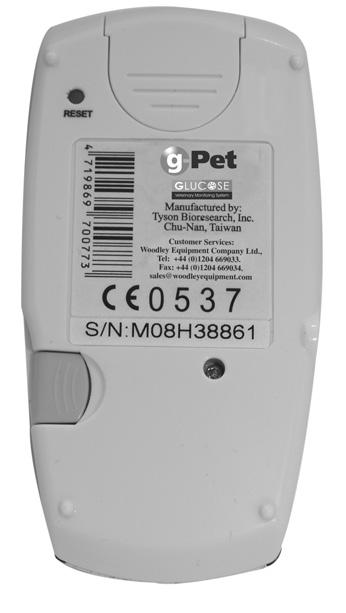 S Button - Select button. 1 4. Test Port - This is where you insert the g-pet Test Strip into the g-pet Meter. 5.