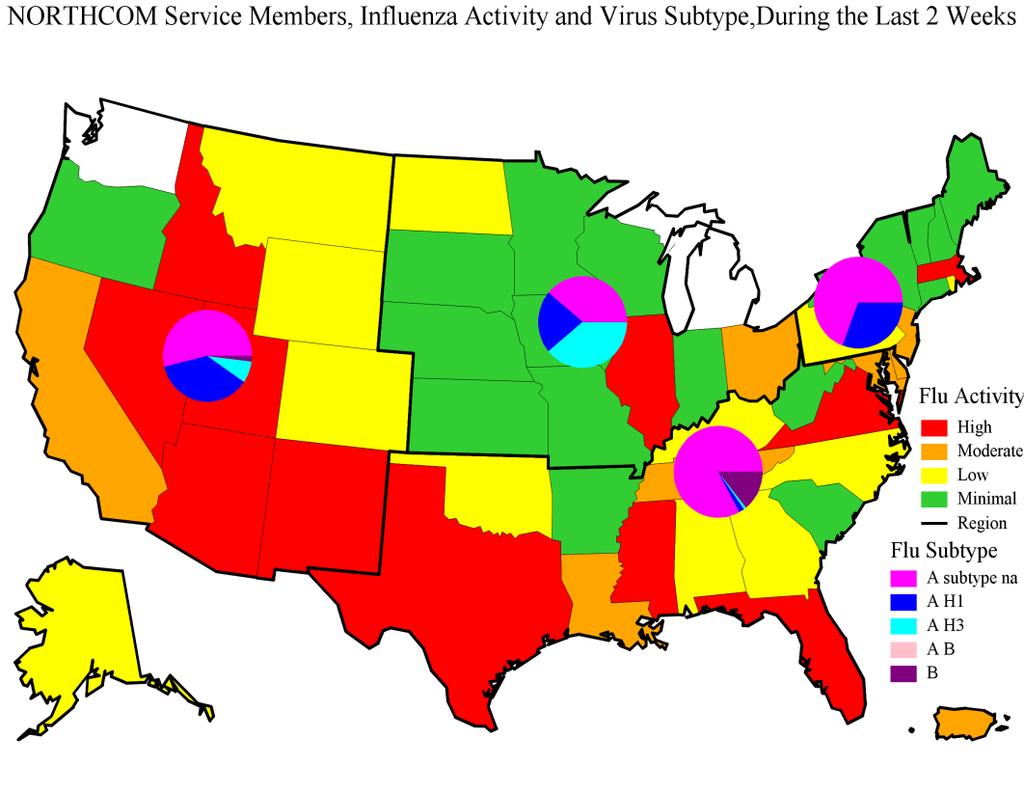 However, over the past few weeks, A/H3N2 has predominated in the Midwest.