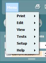 Callisto Additional Information Page 106 AC440 Menu Items The AC440 Menu gives you access to Print, Edit, View, Tests, Setup, and Help.