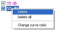 Callisto Additional Information Page 162 Deleting Curves To delete one or all curves right click on the input level marking in the curve display options box.