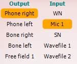 WR1, WR2 and WR3 (Word Recognition) allows selecting different speech list setups as defined by the selected protocol.