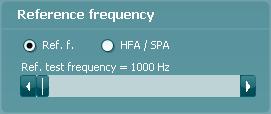 After measuring the curve the reference frequency average will be displayed in the in the
