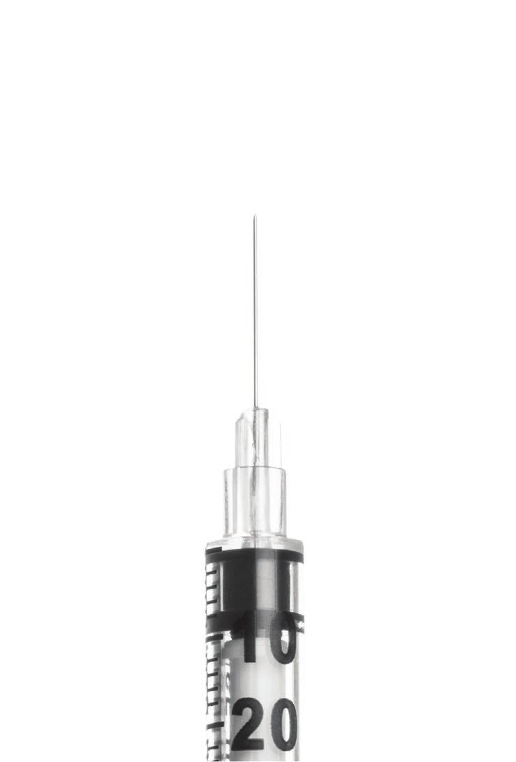 B. C. A. Optimal needle sharpness - Makes injections more comfortable.