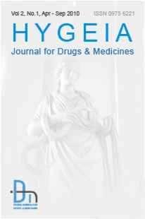 Research article Hygeia.J.D.Med.Vol.2 (2), 2010, 38-42. ISSN 0975 6221 HYGEIA JOURNAL FOR DRUGS AND MEDICINES www.hygeiajournal.