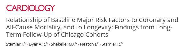 In the Chicago Heart Association cohort, which was conducted in the 1960s and 1970s, high BP was the