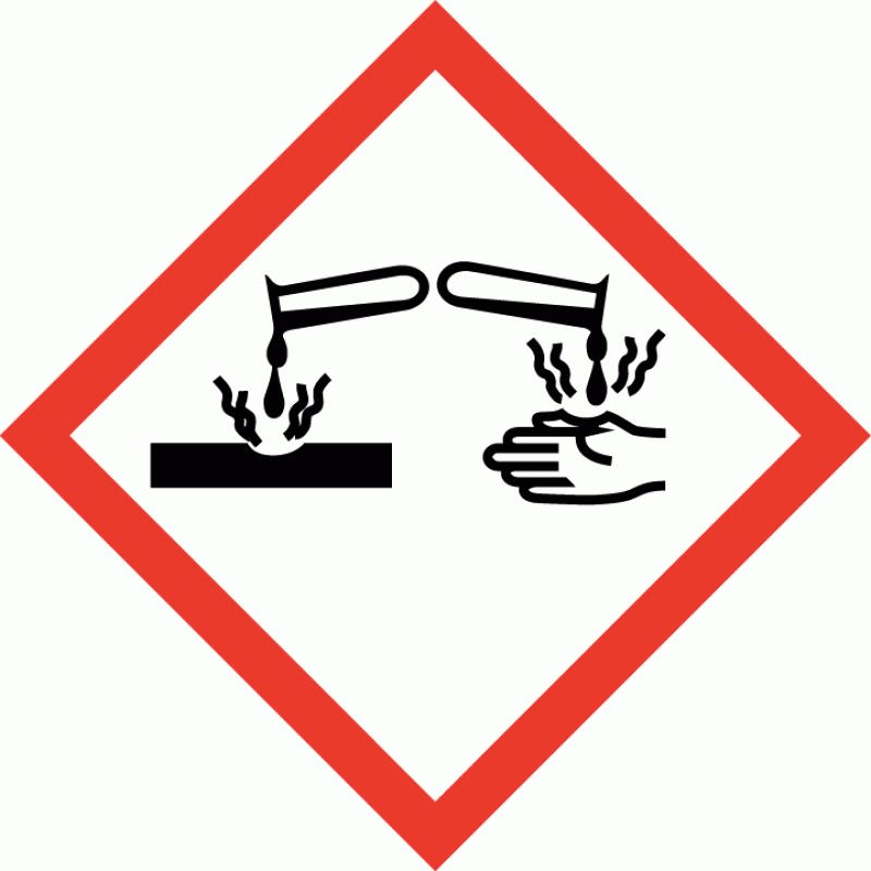 Pictogram Signal word Hazard statements Precautionary statements Contains Danger H317 May cause an allergic skin reaction. H318 Causes serious eye damage. P280 Wear protective gloves.