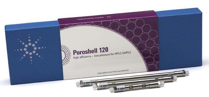 Poroshell 120 Columns for HPLC and UHPLC Poroshell 120 is a high efficiency, high resolution column choice for enhancing