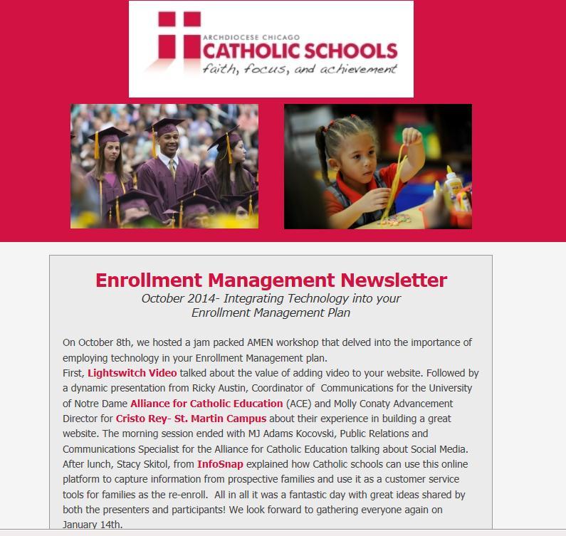 Monthly Enrollment Management Newsletter Keeping you up to date on: Current topics Helpful hints Spotlight on