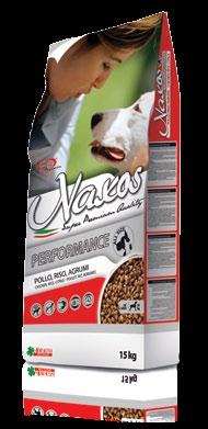 DOGS OF ALL SIZE Performance Chicken, rice and citrus fruit: advisable for the nutrition of dogs that perform intensive physical exercise as it takes account of the particular physiological and