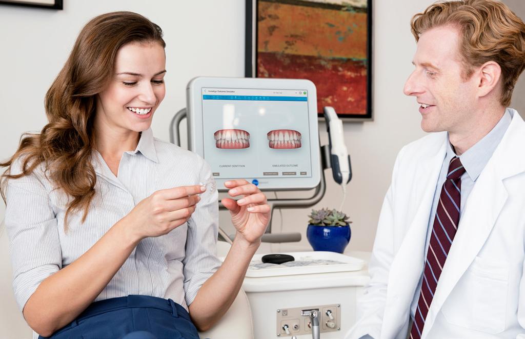 How does the Invisalign System work? 1 2 3 Initially, your Invisalign-trained doctor will take photos, X-rays, and digital scans or a dental impression to help create your treatment plan.