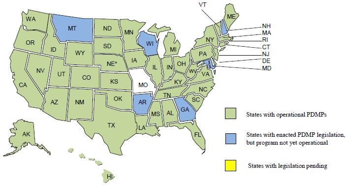 PDMPs Operational in 43 States Source: National Association of