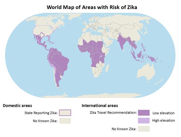 Before 2015, Zika outbreaks occurred in Africa, Southeast Asia, and the Pacific Islands.