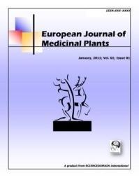European Journal of Medicinal Plants 7(2): 59-66, 2015, Article no.ejmp.2015.068 ISSN: 2231-0894 SCIENCEDOMAIN international www.sciencedomain.