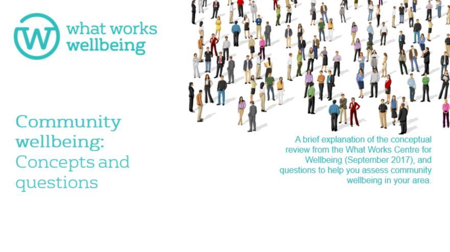 Community wellbeing Products - the products impact pathway Community Wellbeing - research Coming up: Systematic review of wellbeing and housing for vulnerable people Economic model of Housing First