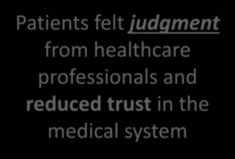 Patients felt judgment from healthcare