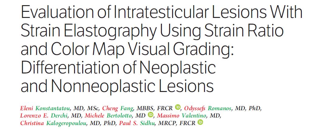 Testicular Elastography Study Lesions (n) Comparison VES VES SR SR (Reference) Sensitivity Specificity Sensitivity Sensitivity 100% 81% N/A N/A