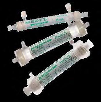 Hemofilters For a proper CRRT management, MEDICA offers a range of hemofilters, available in different sizes and connections to cover all CRRT needs for neonates, children and adults.