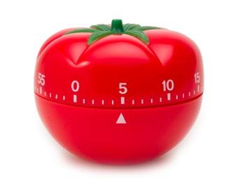 Pomodoro Technique 1. Choose a concrete, realistic task (sub-goal) 2. Eliminate as many external distractions as possible 3. Work with intense focus for 25 minutes 4.