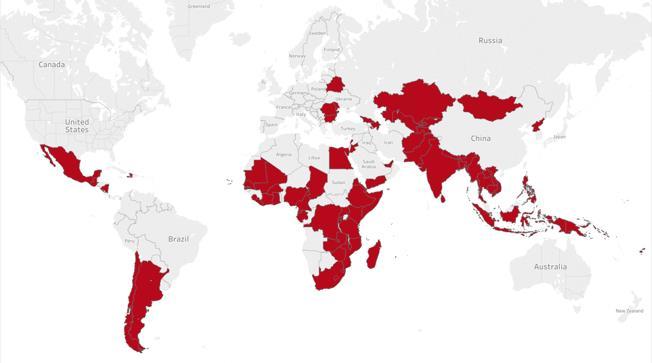Countries where GDF has delivered GeneXpert until