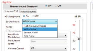 Find the TSG threshold of audibility (three steps) Using the volume slider, turn up the volume until the patient reports that they can just barely hear the TSG white noise.