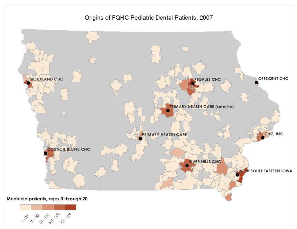 Catchment Areas for FQHC Dental