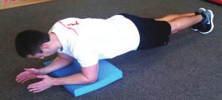 2-3 Sets of 10 Reps PRONE PLANK ON ELBOWS Keep glutes and abdominals tight maintain rigid trunk.
