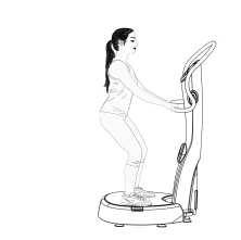 EXERCISE INSTRUCTIONS A0 SQUAT Stand on the Vibration plate with feet shoulder width apart. Keeping the back straight and knees slightly bent, gently squeeze the leg muscles.
