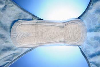 Sanitary Towel Worn outside your body, in your underwear. Many different absorbencies. Wings provide extra protection.