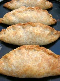Chicken carrot and onion pasty with short crust pastry - made with lard, butter and wholemeal pastry d.