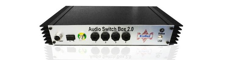 AUDIOBOX 4 to 6 channel free field amplifier The AudioBox is a modern computer controlled free field amplifier for connecting up to 6 passive speakers.