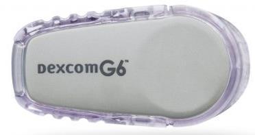 Dexcom G6 Personal CGM Interfaces with Dexcom receiver, smart device, or insulin pumps (t:slim and Omnipod) Tests glucose every 5 minutes Needs to be changed every 10 days Does not require