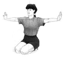 If leaning back on your arms is easy to sustain, try to sit between your legs with your buttocks touching the floor and then lean all the way back until your back is resting on the floor.